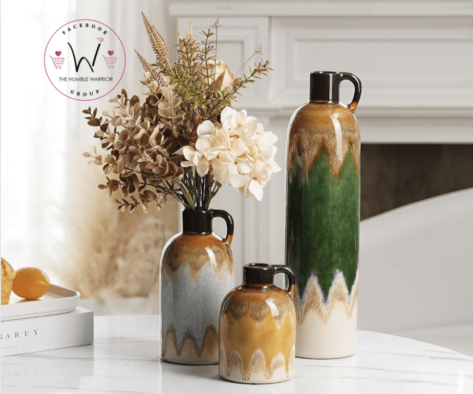TERESA’S COLLECTION Set of 3 Rustic Ceramic Vases!